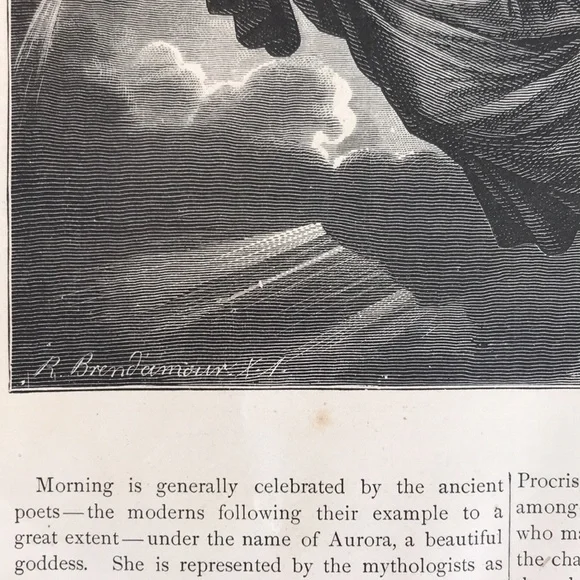 Angel Night Print by R. Brend’amour 1875 vintage art - Picture 12 of 13